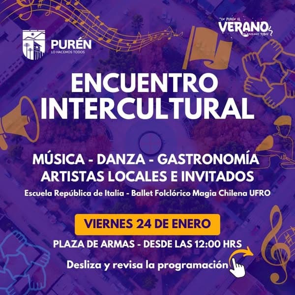 ENCUENTRO INTERCULTURAL EN PURÉN: MÚSICA, DANZA Y GASTRONOMÍA, EN PURÉN