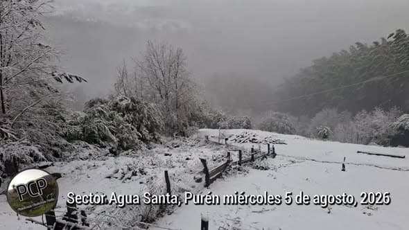 NIEVE EN AGUA SANTA, EN PURÉN